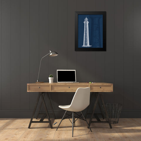 Lighthouse 1 Black Modern Wood Framed Art Print by Brown, Denise