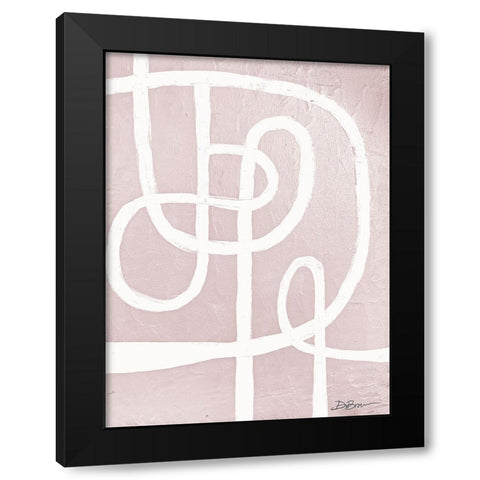 Blush Abstract Black Modern Wood Framed Art Print with Double Matting by Brown, Denise