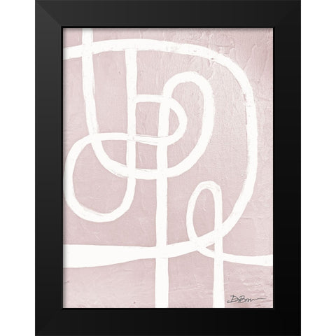 Blush Abstract Black Modern Wood Framed Art Print by Brown, Denise
