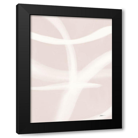 Blush Strokes 1 Black Modern Wood Framed Art Print with Double Matting by Brown, Denise