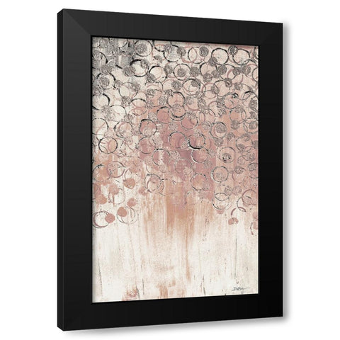Blush Drops 1 Black Modern Wood Framed Art Print with Double Matting by Brown, Denise