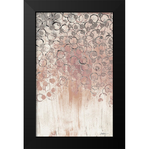 Blush Drops 1 Black Modern Wood Framed Art Print by Brown, Denise