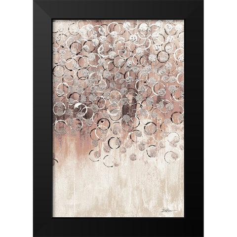 Blush Drops 2 Black Modern Wood Framed Art Print by Brown, Denise