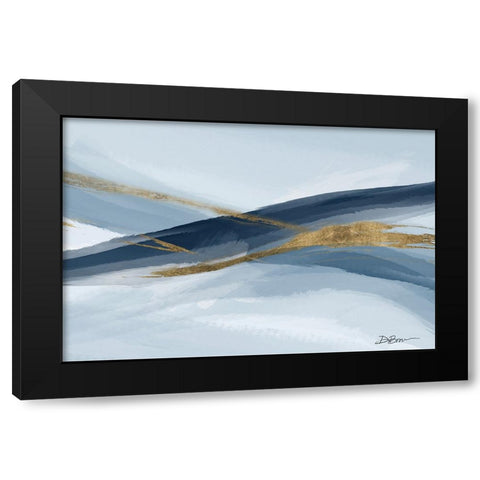 Newness In Navy Black Modern Wood Framed Art Print by Brown, Denise