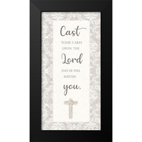 Cast Your Cares Black Modern Wood Framed Art Print by Brown, Denise