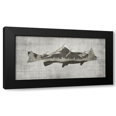 Mountain Trout Black Modern Wood Framed Art Print by Brown, Denise