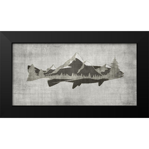 Mountain Trout Black Modern Wood Framed Art Print by Brown, Denise