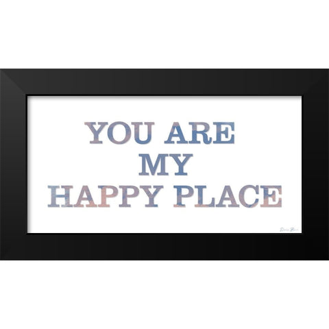 Happy Place Black Modern Wood Framed Art Print by Brown, Denise