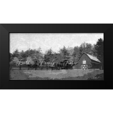 Faith Family Farm Black Modern Wood Framed Art Print by Brown, Denise