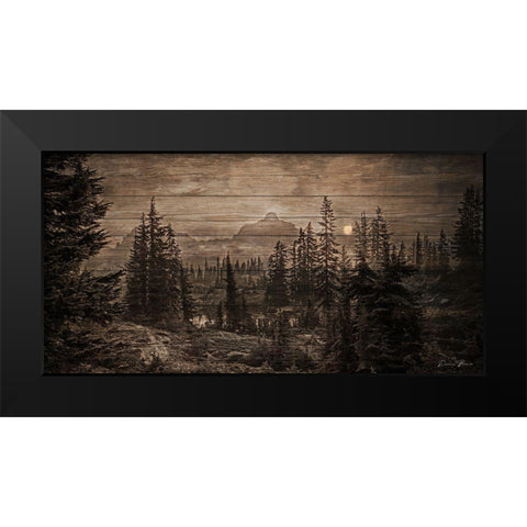 Lodge View Black Modern Wood Framed Art Print by Brown, Denise