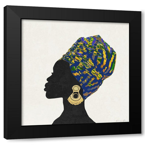 Kente 2 Black Modern Wood Framed Art Print with Double Matting by Brown, Denise