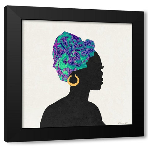 Kente 3 Black Modern Wood Framed Art Print with Double Matting by Brown, Denise