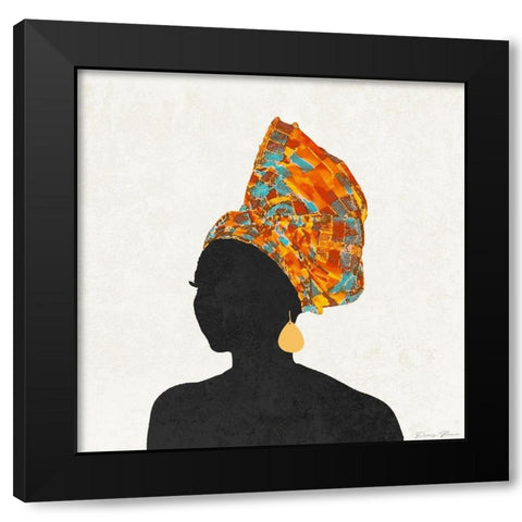 Kente 4 Black Modern Wood Framed Art Print by Brown, Denise