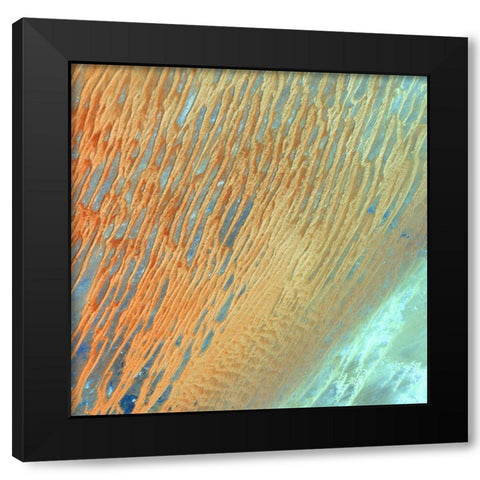 Waves Black Modern Wood Framed Art Print by Brown, Denise