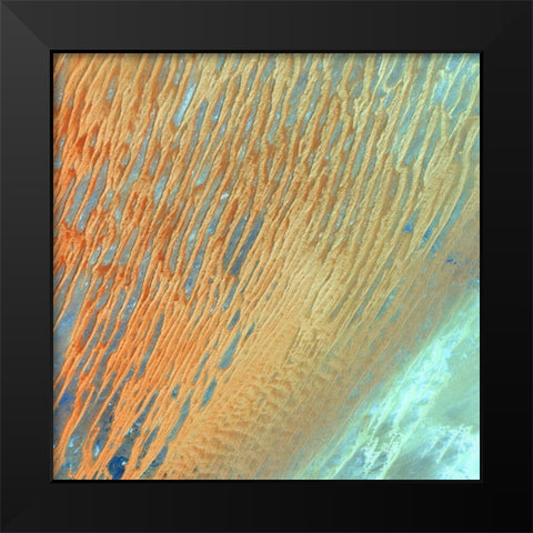 Waves Black Modern Wood Framed Art Print by Brown, Denise