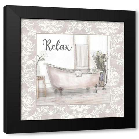 Relaxing Tub Black Modern Wood Framed Art Print by Brown, Denise