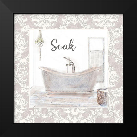 Soaking Tub Black Modern Wood Framed Art Print by Brown, Denise