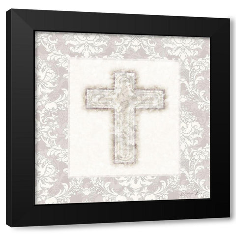 Cast Your Cares Cross Black Modern Wood Framed Art Print with Double Matting by Brown, Denise
