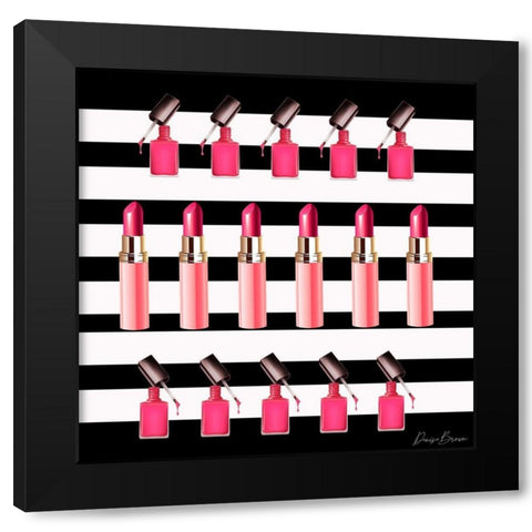 Be Glamorous 2 Black Modern Wood Framed Art Print with Double Matting by Brown, Denise