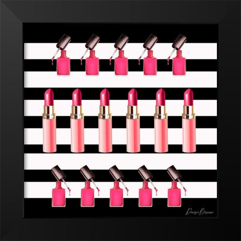 Be Glamorous 2 Black Modern Wood Framed Art Print by Brown, Denise