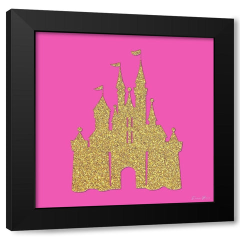 Princess Castle Black Modern Wood Framed Art Print with Double Matting by Brown, Denise