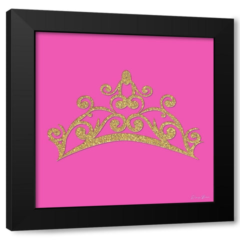 Princess Crown Black Modern Wood Framed Art Print with Double Matting by Brown, Denise