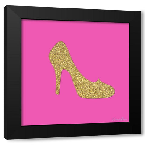 Princess Shoe Black Modern Wood Framed Art Print with Double Matting by Brown, Denise