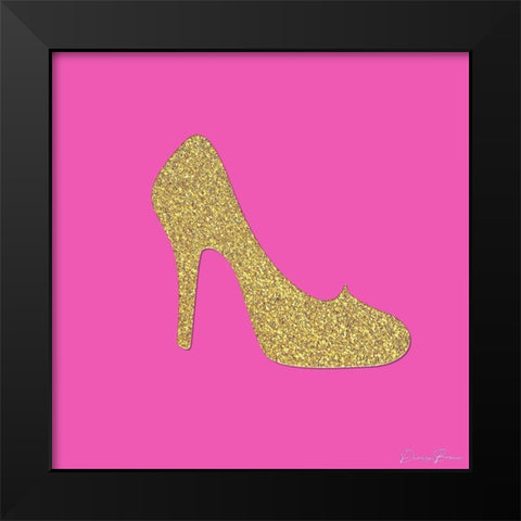 Princess Shoe Black Modern Wood Framed Art Print by Brown, Denise