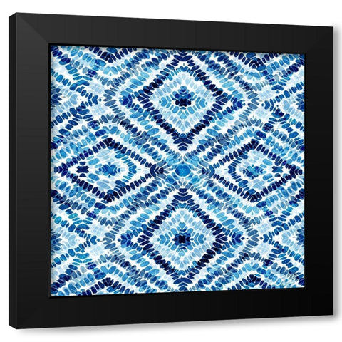 Blue Diamonds Black Modern Wood Framed Art Print with Double Matting by Brown, Denise