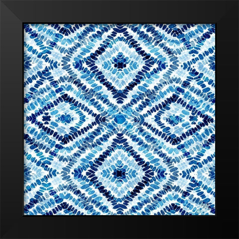 Blue Diamonds Black Modern Wood Framed Art Print by Brown, Denise