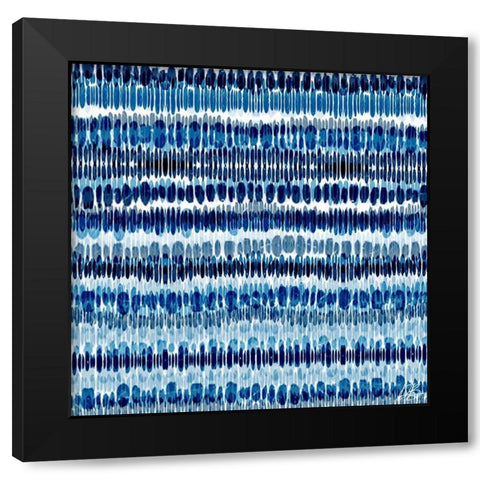 Blue Lines Black Modern Wood Framed Art Print by Brown, Denise