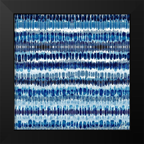 Blue Lines Black Modern Wood Framed Art Print by Brown, Denise