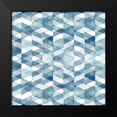 Blue Geometric 1 Black Modern Wood Framed Art Print by Brown, Denise