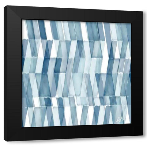 Blue Geometric 2 Black Modern Wood Framed Art Print by Brown, Denise