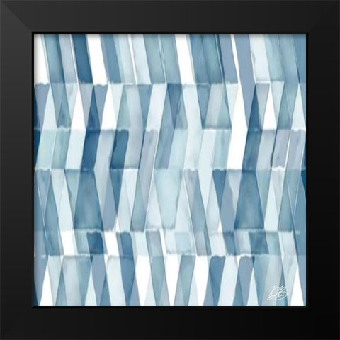 Blue Geometric 2 Black Modern Wood Framed Art Print by Brown, Denise