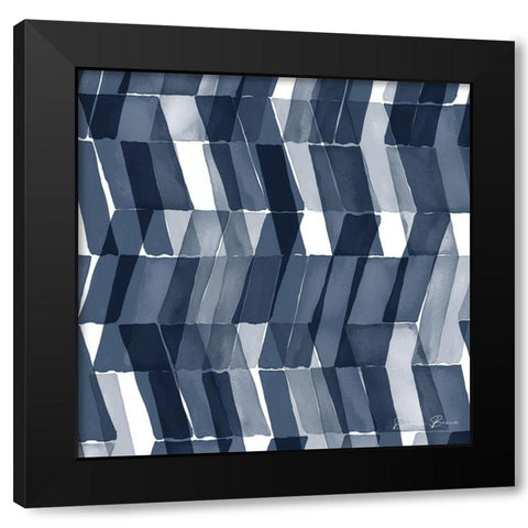 Blue Geometric 2 Pantone Flat Black Modern Wood Framed Art Print with Double Matting by Brown, Denise