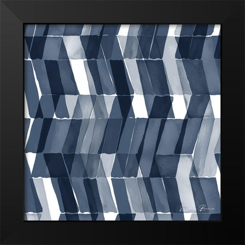 Blue Geometric 2 Pantone Flat Black Modern Wood Framed Art Print by Brown, Denise