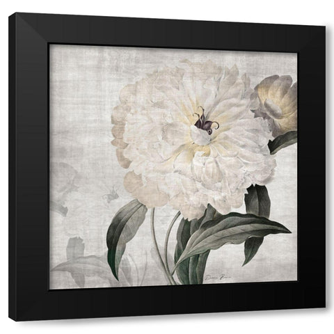 Traditional Peony Black Modern Wood Framed Art Print by Brown, Denise