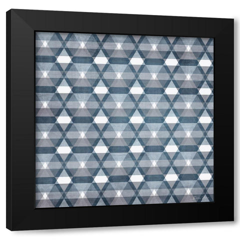 Blue Tile 1 Black Modern Wood Framed Art Print by Brown, Denise