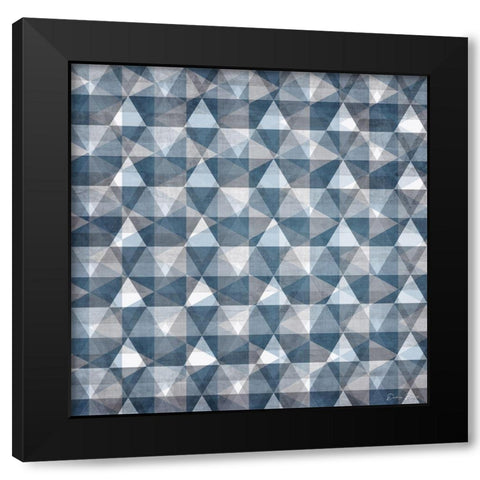 Blue Tile 2 Black Modern Wood Framed Art Print by Brown, Denise
