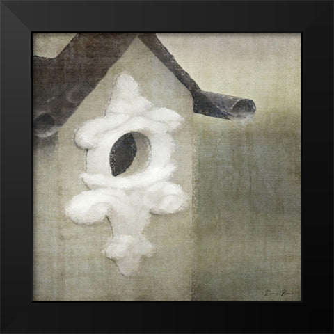 Bird House Black Modern Wood Framed Art Print by Brown, Denise