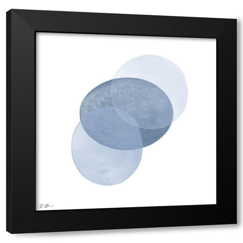 Blue Overlay 1 Black Modern Wood Framed Art Print with Double Matting by Brown, Denise