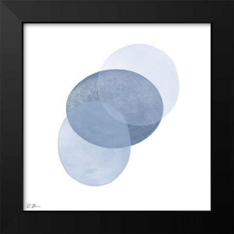 Blue Overlay 1 Black Modern Wood Framed Art Print by Brown, Denise