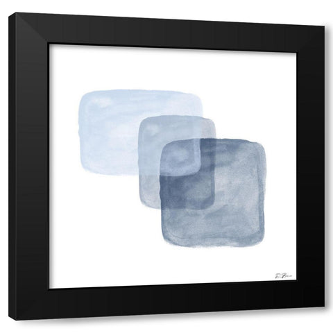 Blue Overlay 2 Black Modern Wood Framed Art Print by Brown, Denise