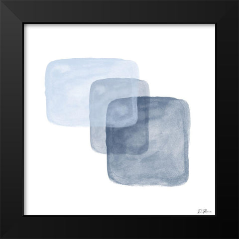 Blue Overlay 2 Black Modern Wood Framed Art Print by Brown, Denise