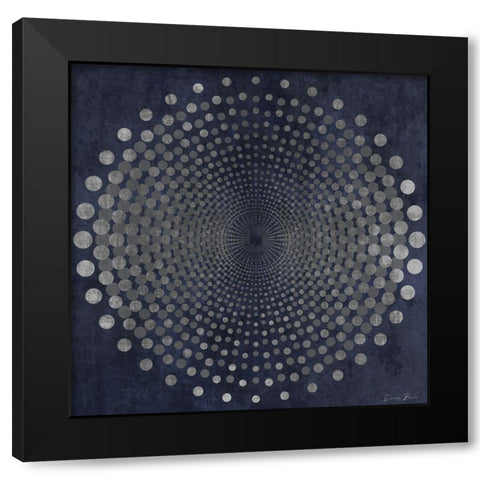 Dark Geometric Circles 1 Black Modern Wood Framed Art Print with Double Matting by Brown, Denise