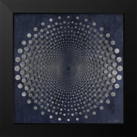 Dark Geometric Circles 1 Black Modern Wood Framed Art Print by Brown, Denise