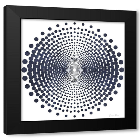 Dark Geometric Circles 2 Black Modern Wood Framed Art Print by Brown, Denise