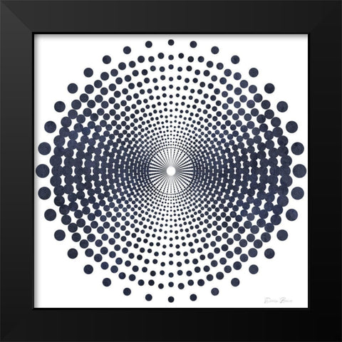 Dark Geometric Circles 2 Black Modern Wood Framed Art Print by Brown, Denise