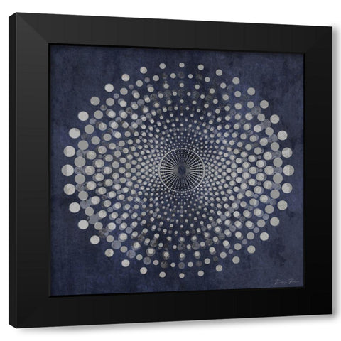 Dark Geometric Circles 3 Black Modern Wood Framed Art Print by Brown, Denise